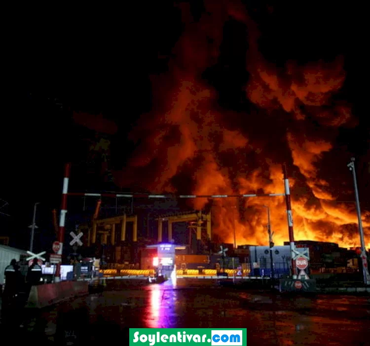 İskenderun Limanındaki konteynerlerde çıkan yangın söndürülemedi! Yangın saatlerdir devam ediyor