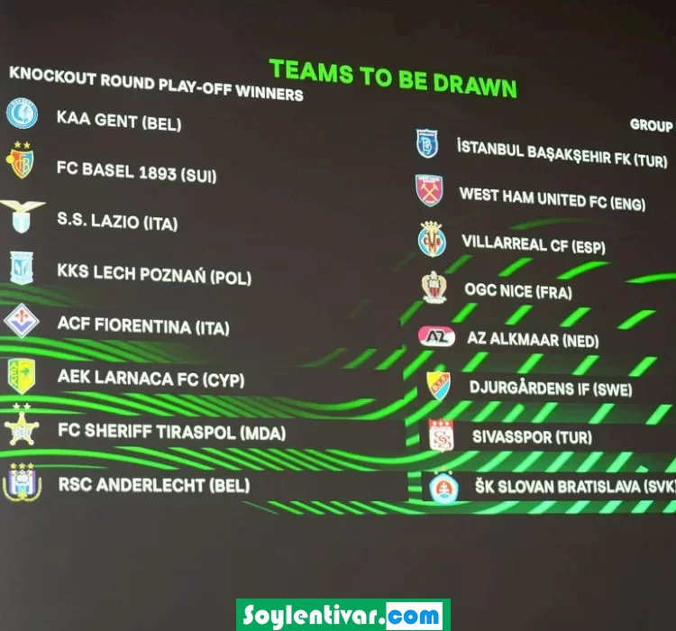 Sivasspor ve Başakşehirin Konferans Ligindeki rakipleri