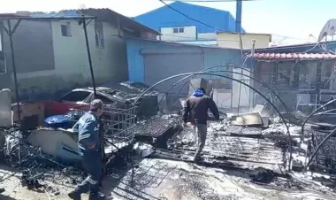 Hatayda fırtına nedeniyle yangın çıktı! Depremzede aile dışarda kaldı